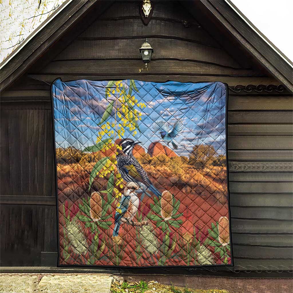 Australia Native Bird Uluru Ayers Rock Quilt