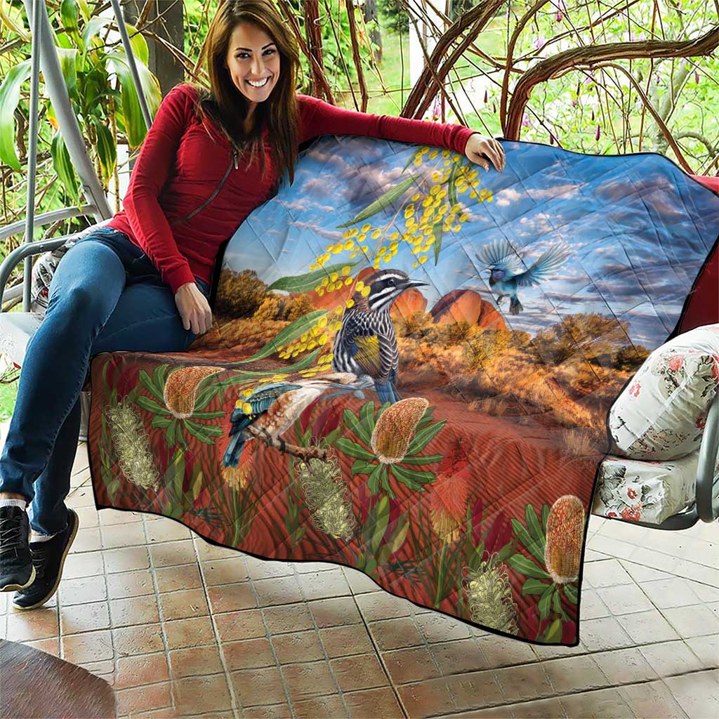 Australia Native Bird Uluru Ayers Rock Quilt