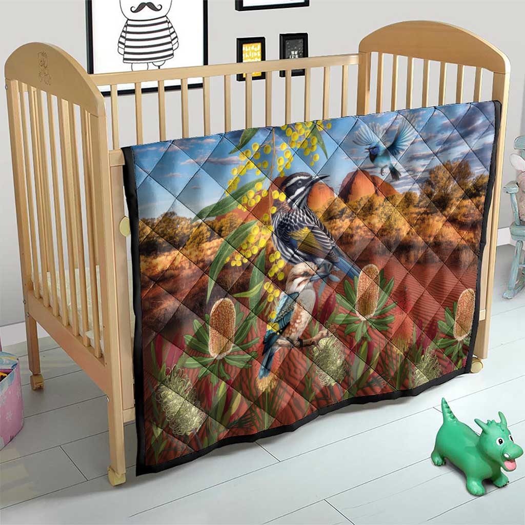 Australia Native Bird Uluru Ayers Rock Quilt