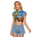 Australia Native Bird Uluru Ayers Rock Raglan Cropped T Shirt