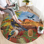 Australia Native Bird Uluru Ayers Rock Round Carpet