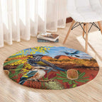 Australia Native Bird Uluru Ayers Rock Round Carpet