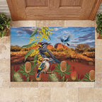 Australia Native Bird Uluru Ayers Rock Rubber Doormat