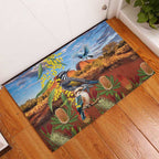 Australia Native Bird Uluru Ayers Rock Rubber Doormat