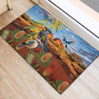 Australia Native Bird Uluru Ayers Rock Rubber Doormat