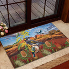 Australia Native Bird Uluru Ayers Rock Rubber Doormat