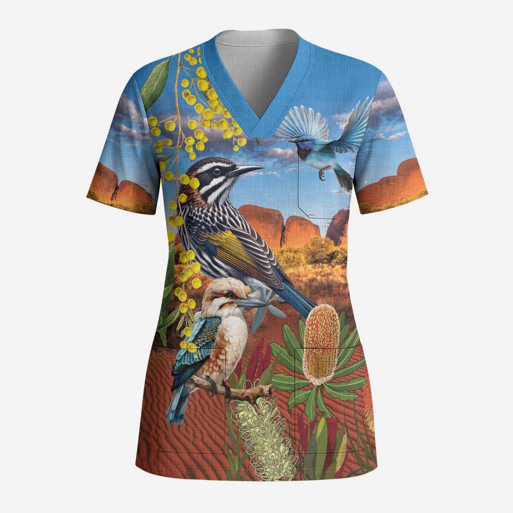 Australia Native Bird Uluru Ayers Rock Scrub Top - Aussie Hoodie