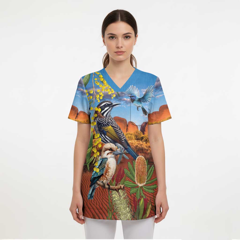 Australia Native Bird Uluru Ayers Rock Scrub Top - Aussie Hoodie