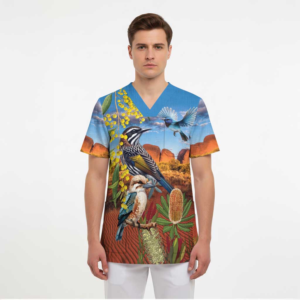 Australia Native Bird Uluru Ayers Rock Scrub Top - Aussie Hoodie