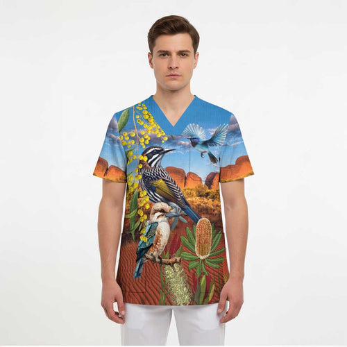 Australia Native Bird Uluru Ayers Rock Scrub Top - Aussie Hoodie