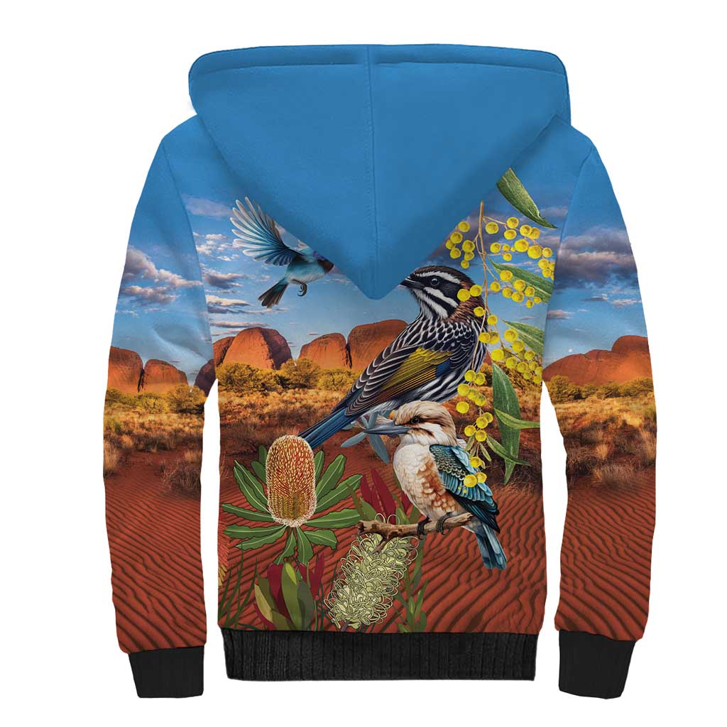 Australia Native Bird Uluru Ayers Rock Sherpa Hoodie