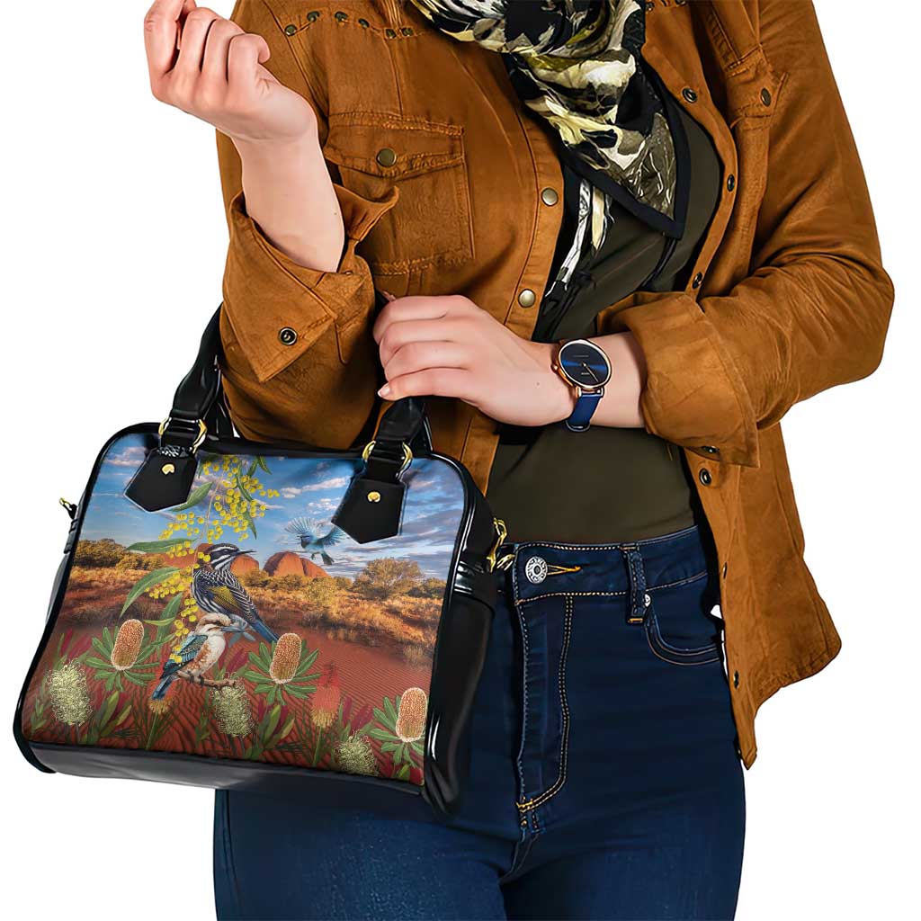 Australia Native Bird Uluru Ayers Rock Shoulder Handbag