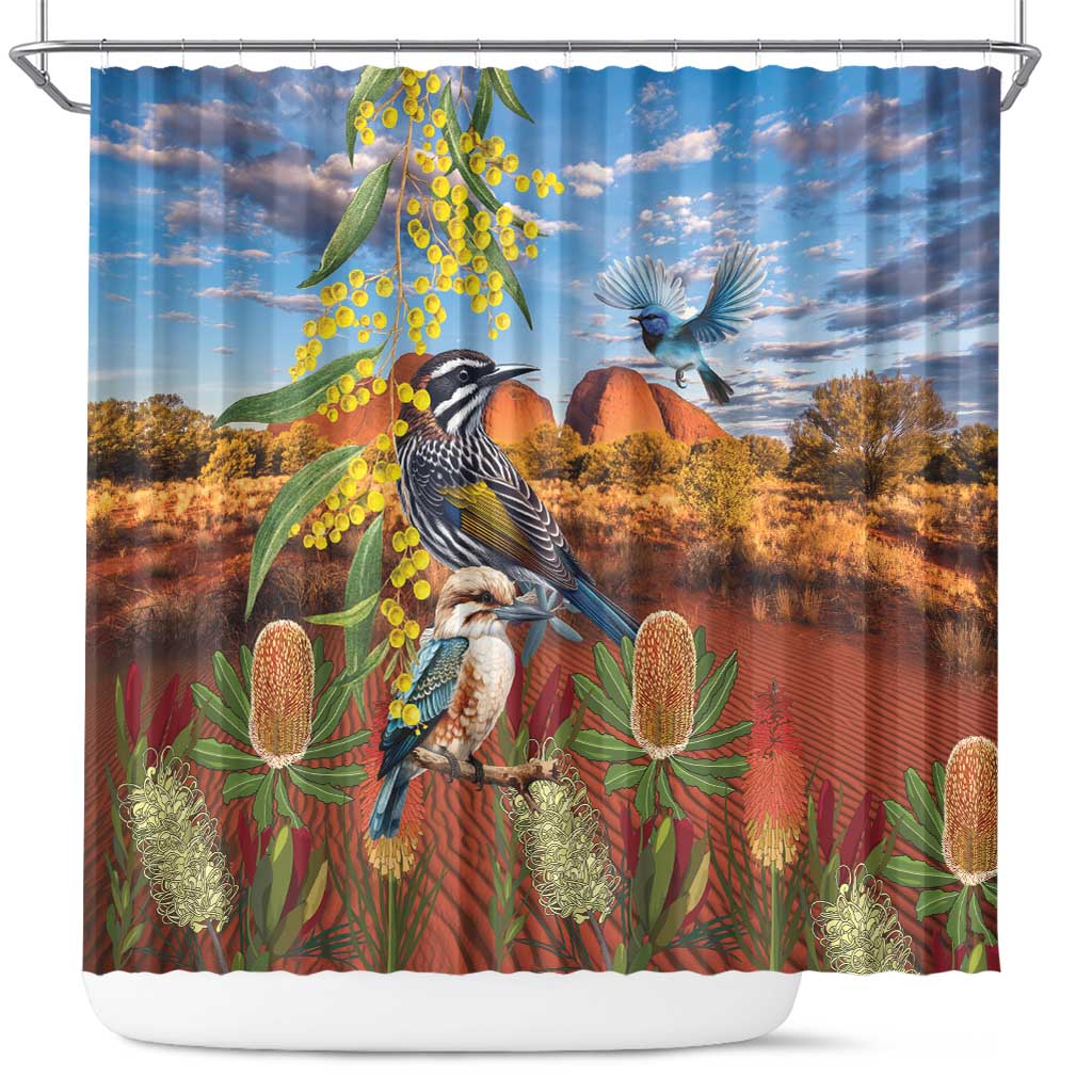 Australia Native Bird Uluru Ayers Rock Shower Curtain