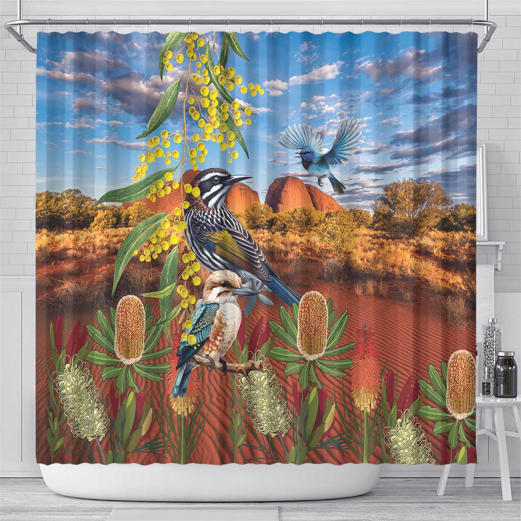Australia Native Bird Uluru Ayers Rock Shower Curtain