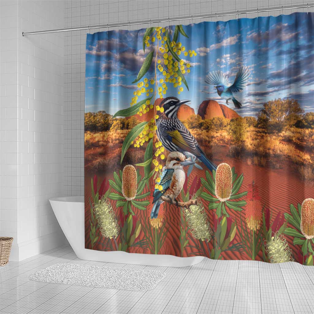 Australia Native Bird Uluru Ayers Rock Shower Curtain