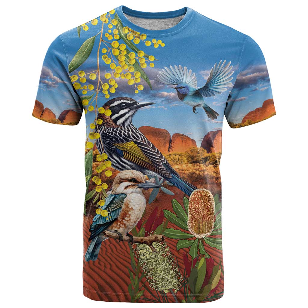 Australia Native Bird Uluru Ayers Rock T Shirt