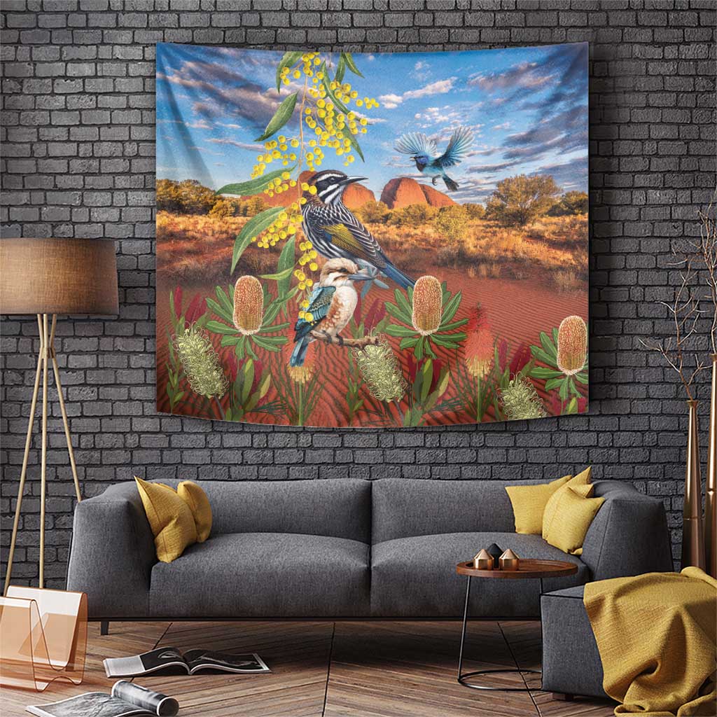 Australia Native Bird Uluru Ayers Rock Tapestry