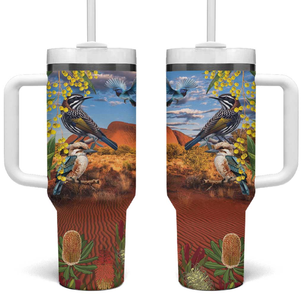 Australia Native Bird Uluru Ayers Rock Tumbler With Handle