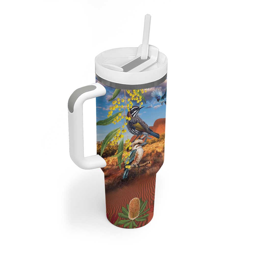 Australia Native Bird Uluru Ayers Rock Tumbler With Handle
