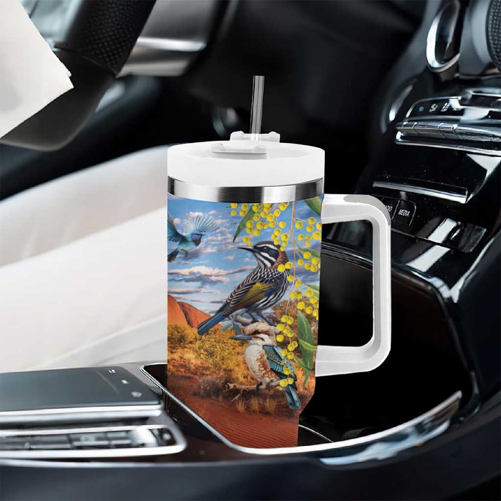 Australia Native Bird Uluru Ayers Rock Tumbler With Handle
