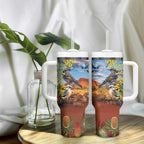Australia Native Bird Uluru Ayers Rock Tumbler With Handle