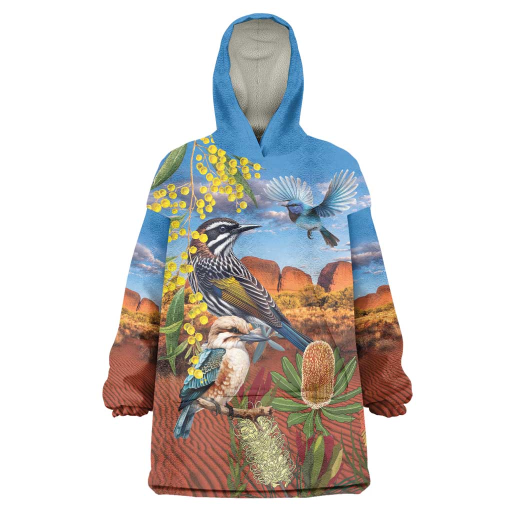Australia Native Bird Uluru Ayers Rock Wearable Blanket Hoodie