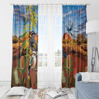 Australia Native Bird Uluru Ayers Rock Window Curtain