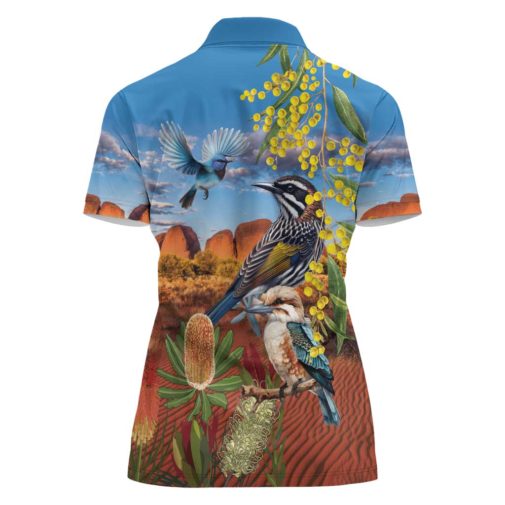 Australia Native Bird Uluru Ayers Rock Women Polo Shirt