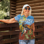 Australia Native Bird Uluru Ayers Rock Women Polo Shirt