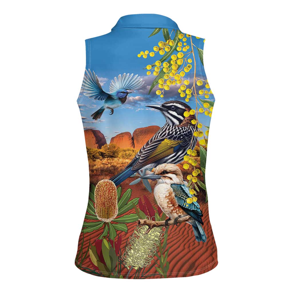 Australia Native Bird Uluru Ayers Rock Women Sleeveless Polo Shirt