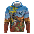 Australia Native Bird Uluru Ayers Rock Zip Hoodie