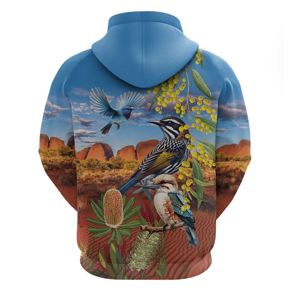 Australia Native Bird Uluru Ayers Rock Zip Hoodie