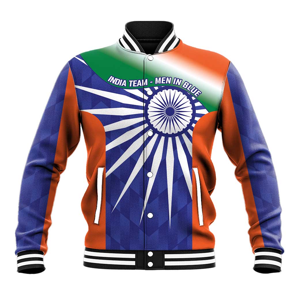 India Cricket Custom Baseball Jacket Ashoka Chakra with Flag Style