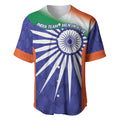 India Cricket Custom Baseball Jersey Ashoka Chakra with Flag Style