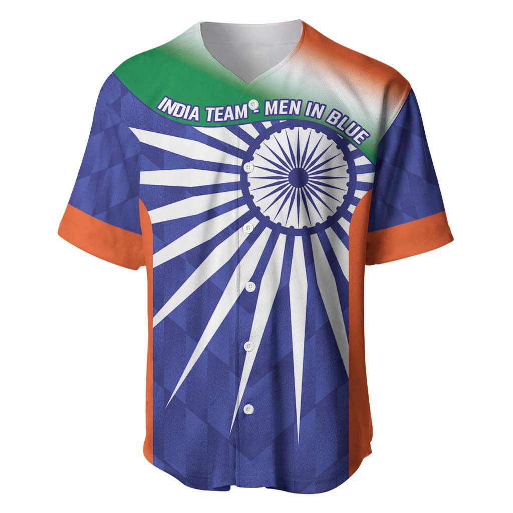 India Cricket Custom Baseball Jersey Ashoka Chakra with Flag Style