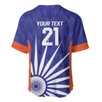 India Cricket Custom Baseball Jersey Ashoka Chakra with Flag Style