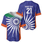India Cricket Custom Baseball Jersey Ashoka Chakra with Flag Style