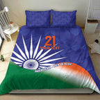 India Cricket Custom Bedding Set Ashoka Chakra with Flag Style