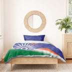India Cricket Custom Bedding Set Ashoka Chakra with Flag Style