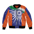India Cricket Custom Bomber Jacket Ashoka Chakra with Flag Style