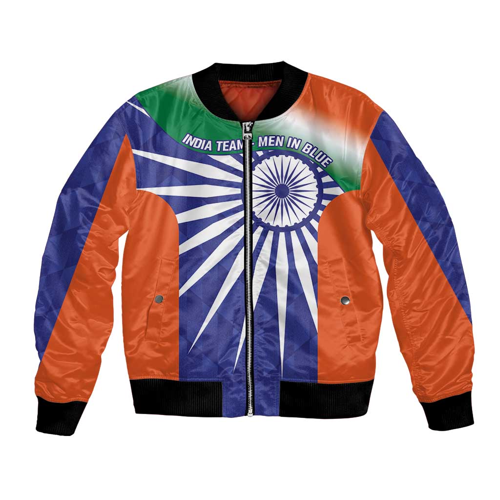 India Cricket Custom Bomber Jacket Ashoka Chakra with Flag Style