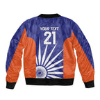 India Cricket Custom Bomber Jacket Ashoka Chakra with Flag Style
