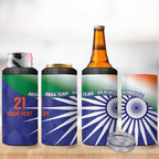 India Cricket Custom 4 in 1 Can Cooler Tumbler Ashoka Chakra with Flag Style