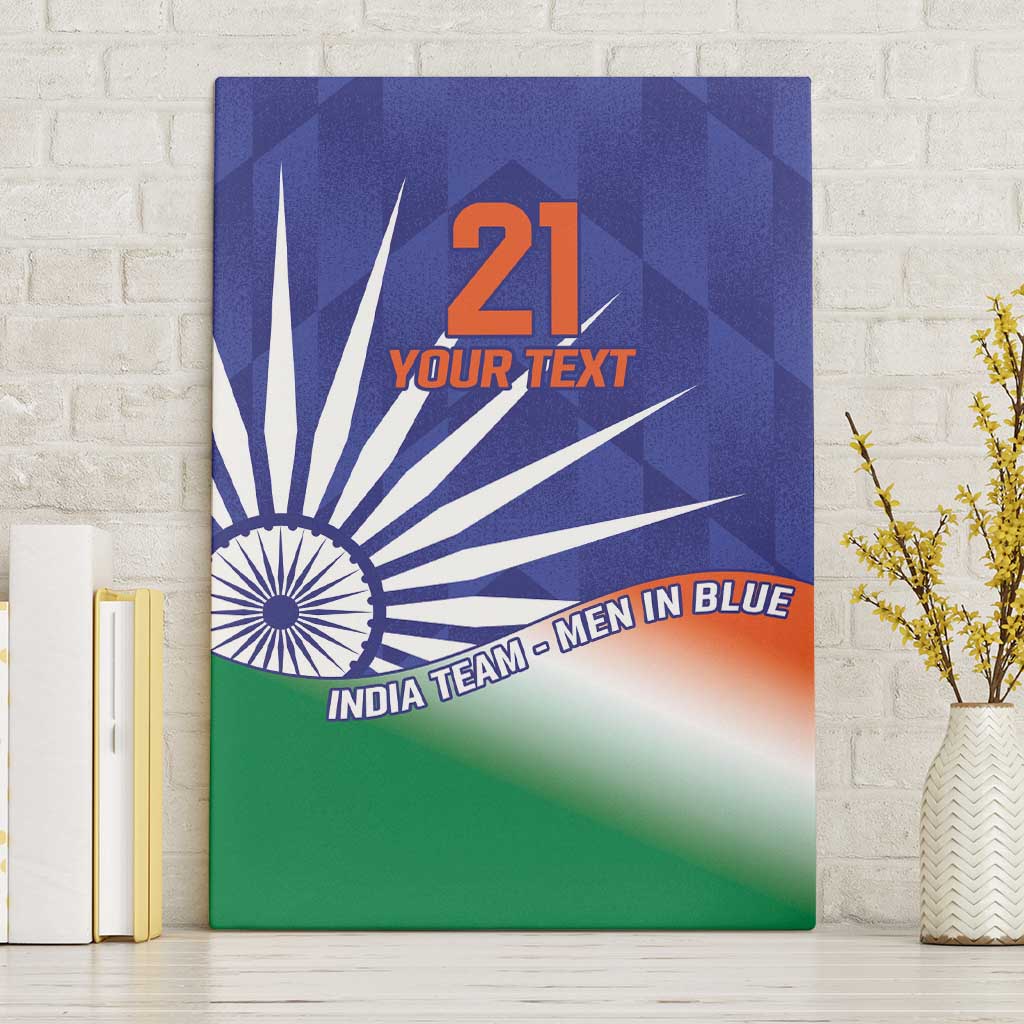 India Cricket Custom Canvas Wall Art Ashoka Chakra with Flag Style