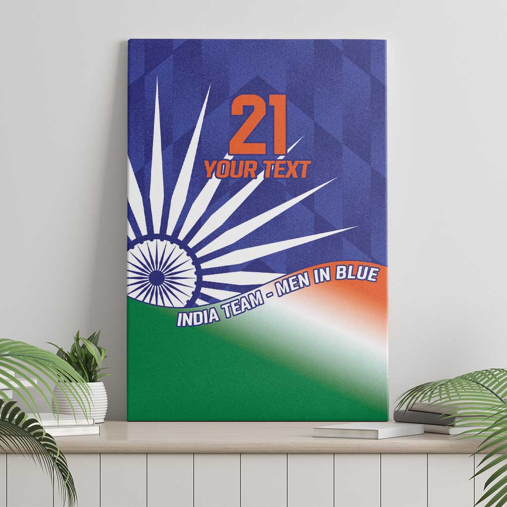 India Cricket Custom Canvas Wall Art Ashoka Chakra with Flag Style