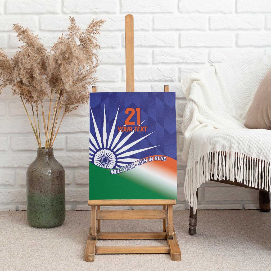 India Cricket Custom Canvas Wall Art Ashoka Chakra with Flag Style