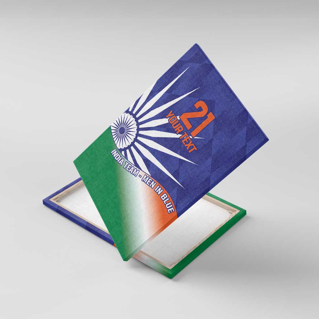 India Cricket Custom Canvas Wall Art Ashoka Chakra with Flag Style