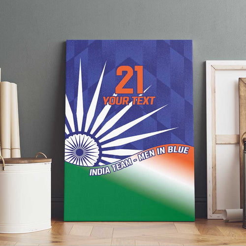 India Cricket Custom Canvas Wall Art Ashoka Chakra with Flag Style