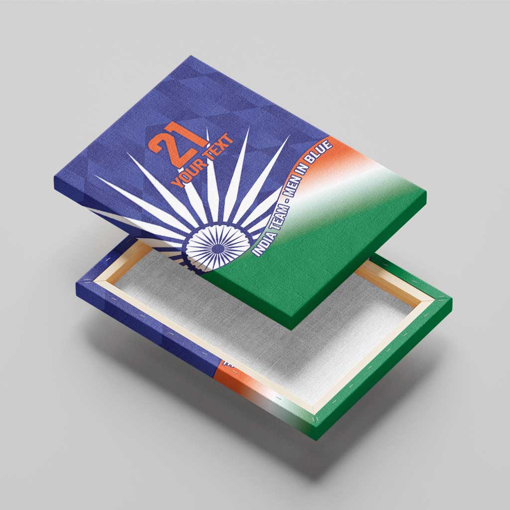 India Cricket Custom Canvas Wall Art Ashoka Chakra with Flag Style