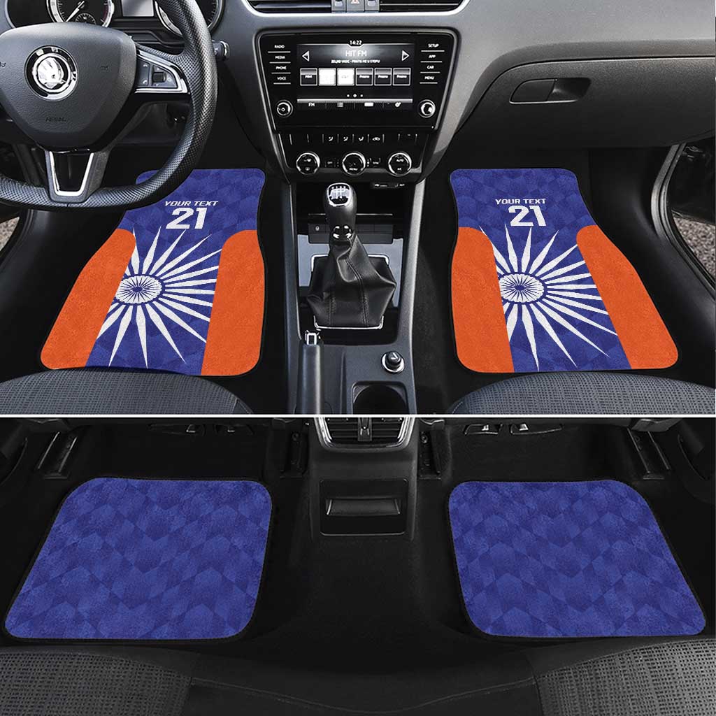India Cricket Custom Car Mats Ashoka Chakra with Flag Style